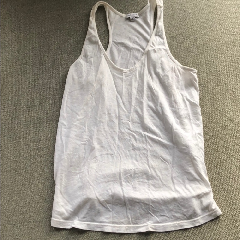 Splendid White Cotton Racerback Tank - Small